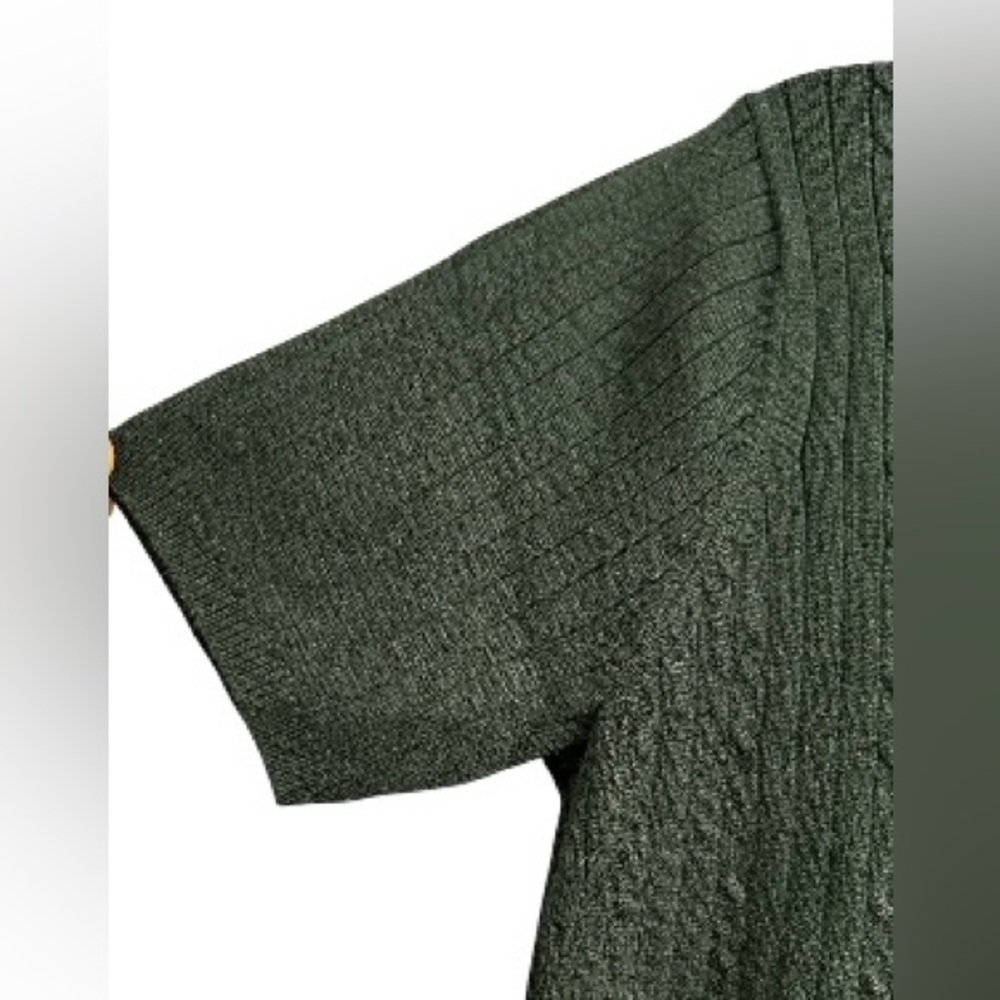 Laura Scott Vintage Black Short Sleeve Cable Knit Sweater - Picture 4 of 6